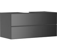 hansgrohe Xevolos E mueble bajo lavabo, 2 cajones, 1 hueco central, 1180x550x555mm, para consola con lavabo sobre encimera, 54195770, Color: Carcasa gris pizarra mate, frontal gris pizarra metalizado