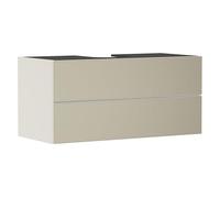 Hansgrohe Xevolos E Mueble bajo Lavabo, 2 cajones, 1 Hueco Central, 1180x550x555mm, para Consola con Lavabo sobre encimera, 5419, Color: Carcasa Beige Arena Mate, Frontal Bronce texturado