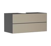 hansgrohe Xevolos E mueble bajo lavabo, 2 cajones, 1 hueco central, 1180x550x555mm, para consola con lavabo sobre encimera, 54195390, Color: Carcasa gris pizarra mate, frente con textura bronce