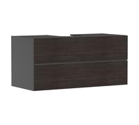 hansgrohe Xevolos E mueble bajo lavabo, 2 cajones, 1 hueco central, 1180x550x555mm, para consola con lavabo sobre encimera, 54195730, Color: Carcasa gris pizarra mate, frontal roble oscuro