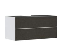 hansgrohe Xevolos E mueble bajo lavabo, 2 cajones, 1 hueco central, 1180x550x555mm, para consola con lavabo sobre encimera, 54193660, Color: Cuerpo blanco mate, frente textil gris oscuro