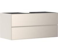 hansgrohe Xevolos E mueble bajo lavabo, 2 cajones, 1 hueco central, 1180x550x555mm, para consola con lavabo sobre encimera, 54194790, Color: Carcasa beige arena mate, frontal beige arena metalizado