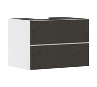 hansgrohe Xevolos E mueble bajo lavabo, 2 cajones, 1 hueco central, 780x550x555mm, para consola con lavabo sobre encimera, 54187660, Color: Cuerpo blanco mate, frente textil gris oscuro