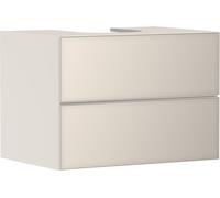hansgrohe Xevolos E mueble bajo lavabo, 2 cajones, 1 hueco central, 780x550x555mm, para consola con lavabo sobre encimera, 54188790, Color: Carcasa beige arena mate, frontal beige arena metalizado