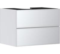 Hansgrohe Xevolos E Mueble bajo Lavabo, 2 cajones, 1 Hueco Central, 780x550x555mm, para Consola con Lavabo sobre encimera, 5418, Color: Carcasa Blanca Mate, Frontal Blanco Metalizado