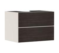 hansgrohe Xevolos E mueble bajo lavabo, 2 cajones, 1 hueco central, 780x550x555mm, para consola con lavabo sobre encimera, 54188730, Color: Carcasa beige arena mate, frente roble oscuro