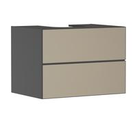 hansgrohe Xevolos E mueble bajo lavabo, 2 cajones, 1 hueco central, 780x550x555mm, para consola con lavabo sobre encimera, 54189390, Color: Carcasa gris pizarra mate, frente con textura bronce
