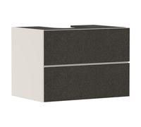 hansgrohe Xevolos E mueble bajo lavabo, 2 cajones, 1 hueco central, 780x550x555mm, para consola con lavabo sobre encimera, 54188660, Color: Cuerpo beige arena mate, frente textil gris oscuro