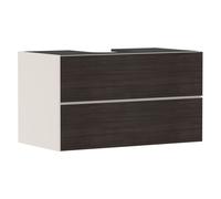hansgrohe Xevolos E mueble bajo lavabo, 2 cajones, 1 hueco central, 980x550x555mm, para consola con lavabo sobre encimera, 54191730, Color: Carcasa beige arena mate, frente roble oscuro
