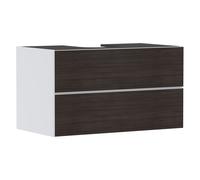 hansgrohe Xevolos E mueble bajo lavabo, 2 cajones, 1 hueco central, 980x550x555mm, para consola con lavabo sobre encimera, 54190730, Color: Carcasa blanco mate, frontal roble oscuro