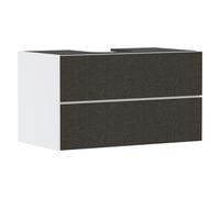 hansgrohe Xevolos E mueble bajo lavabo, 2 cajones, 1 hueco central, 980x550x555mm, para consola con lavabo sobre encimera, 54190660, Color: Cuerpo blanco mate, frente textil gris oscuro