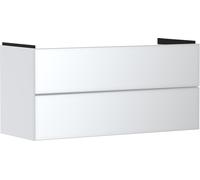 hansgrohe Xevolos E mueble bajo lavabo, 2 cajones, SoftClose, 1180x475x555mm, para lavabo, 54184320, Color: Carcasa blanca mate, frontal blanco metalizado