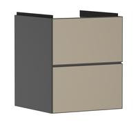 hansgrohe Xevolos E mueble bajo lavabo, 2 cajones, SoftClose, 480x475x555mm, para lavabo, 54174390, Color: Carcasa gris pizarra mate, frente con textura bronce