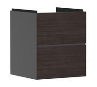 hansgrohe Xevolos E mueble bajo lavabo, 2 cajones, SoftClose, 480x475x555mm, para lavabo, 54174730, Color: Carcasa gris pizarra mate, frontal roble oscuro
