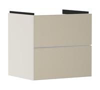 Hansgrohe Xevolos E Mueble bajo Lavabo, 2 cajones, SoftClose, 580x475x555mm, para Lavabo, 5417, Color: Carcasa Beige Arena Mate, Frontal Bronce texturado