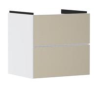 Hansgrohe Xevolos E Mueble bajo Lavabo, 2 cajones, SoftClose, 580x475x555mm, para Lavabo, 5417, Color: Cuerpo Blanco Mate, Frontal con Textura de Bronce