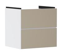 hansgrohe Xevolos E mueble bajo lavabo, 2 cajones, SoftClose, 580x475x555mm, para lavabo, 54175390, Color: Cuerpo blanco mate, frontal con textura de bronce