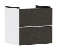 hansgrohe Xevolos E mueble bajo lavabo, 2 cajones, SoftClose, 580x475x555mm, para lavabo, 54175660, Color: Cuerpo blanco mate, frente textil gris oscuro