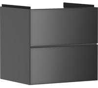 hansgrohe Xevolos E mueble bajo lavabo, 2 cajones, SoftClose, 580x475x555mm, para lavabo, 54177770, Color: Carcasa gris pizarra mate, frontal gris pizarra metalizado