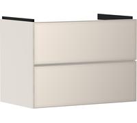 hansgrohe Xevolos E mueble bajo lavabo, 2 cajones, SoftClose, 780x475x555mm, para lavabo, 54179790, Color: Carcasa beige arena mate, frontal beige arena metalizado