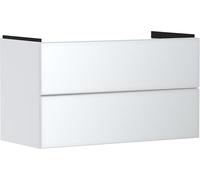 Hansgrohe Xevolos E Mueble bajo Lavabo, 2 cajones, SoftClose, 980x475x555mm, para Lavabo, 5418, Color: Carcasa Blanca Mate, Frontal Blanco Metalizado