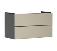Hansgrohe Xevolos E Mueble bajo Lavabo, 2 cajones, SoftClose, 980x475x555mm, para Lavabo, 5418, Color: Carcasa Gris Pizarra Mate, Frente con Textura Bronce