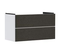 hansgrohe Xevolos E mueble bajo lavabo, 2 cajones, SoftClose, 980x475x555mm, para lavabo, 54181660, Color: Cuerpo blanco mate, frente textil gris oscuro
