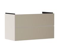 hansgrohe Xevolos E mueble bajo lavabo, 2 cajones, SoftClose, 980x475x555mm, para lavabo, 54182390, Color: Carcasa beige arena mate, frontal bronce texturado