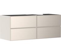 hansgrohe Xevolos E mueble bajo lavabo, 4 cajones, 1 hueco a la derecha, 1370x550x555mm, para consola con lavabo sobre encimera a la derecha, 54240790, Color: Carcasa beige arena mate, frontal beige a