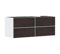 hansgrohe Xevolos E mueble bajo lavabo, 4 cajones, 1 hueco a la derecha, 1370x550x555mm, para consola con lavabo sobre encimera a la derecha, 54239730, Color: Carcasa blanco mate, frontal roble oscuro