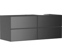 hansgrohe Xevolos E mueble bajo lavabo, 4 cajones, 1 hueco a la derecha, 1370x550x555mm, para consola con lavabo sobre encimera a la derecha, 54241770, Color: Carcasa gris pizarra mate, frontal gris p