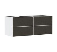 hansgrohe Xevolos E mueble bajo lavabo, 4 cajones, 1 hueco a la izquierda, 1370x550x555mm, para consola con lavabo sobre encimera a la izquierda, 54236660, Color: Cuerpo blanco mate, frente textil gri