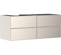 hansgrohe Xevolos E mueble bajo lavabo, 4 cajones, 1 hueco a la izquierda, 1370x550x555mm, para consola con lavabo sobre encimera a la izquierda, 54237790, Color: Carcasa beige arena mate, frontal bei