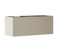 hansgrohe Xevolos E mueble bajo lavabo, 4 cajones, 1 hueco a la izquierda, 1370x550x555mm, para consola con lavabo sobre encimera a la izquierda, 54237390, Color: Carcasa beige arena mate, frontal bro