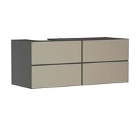 hansgrohe Xevolos E mueble bajo lavabo, 4 cajones, 1 hueco a la izquierda, 1370x550x555mm, para consola con lavabo sobre encimera a la izquierda, 54238390, Color: Carcasa gris pizarra mate, frente con