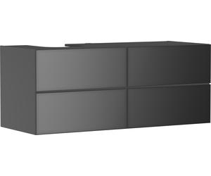 hansgrohe Xevolos E mueble bajo lavabo, 4 cajones, 1 hueco a la izquierda, 1370x550x555mm, para consola con lavabo sobre encimera a la izquierda, 54238770, Color: Carcasa gris pizarra mate, frontal gr