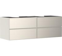 hansgrohe Xevolos E mueble bajo lavabo, 4 cajones, 2 huecos, 1570x550x555mm, para consola con 2 lavabos sobre encimera, 54200790, Color: Carcasa beige arena mate, frontal beige arena metalizado