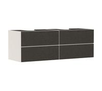 hansgrohe Xevolos E mueble bajo lavabo, 4 cajones, 2 huecos, 1570x550x555mm, para consola con 2 lavabos sobre encimera, 54200660, Color: Cuerpo beige arena mate, frente textil gris oscuro
