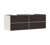 hansgrohe Xevolos E mueble bajo lavabo, 4 cajones, 2 huecos, 1570x550x555mm, para consola con 2 lavabos sobre encimera, 54200730, Color: Carcasa beige arena mate, frente roble oscuro