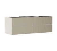 hansgrohe Xevolos E mueble bajo lavabo, 4 cajones, 2 huecos, 1570x550x555mm, para consola con 2 lavabos sobre encimera, 54200390, Color: Carcasa beige arena mate, frontal bronce texturado