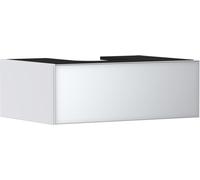 hansgrohe Xevolos E mueble bajo para lavabo, 1 cajón, 1 hueco en el centro, 780x550x275mm, para consola con lavabo sobre encimera, 54310320, Color: Carcasa blanca mate, frontal blanco metalizado