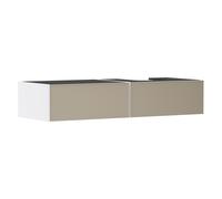 hansgrohe Xevolos E mueble bajo para lavabo, 2 cajones, 1 hueco a la derecha, 1370x550x275mm, para consola con lavabo sobre encimera, 54322390, Color: Cuerpo blanco mate, frontal con textura de bronce