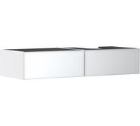 hansgrohe Xevolos E mueble bajo para lavabo, 2 cajones, 1 hueco a la derecha, 1370x550x275mm, para consola con lavabo sobre encimera, 54322320, Color: Carcasa blanca mate, frontal blanco metalizado