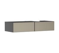hansgrohe Xevolos E mueble bajo para lavabo, 2 cajones, 1 hueco a la derecha, 1370x550x275mm, para consola con lavabo sobre encimera, 54324390, Color: Carcasa gris pizarra mate, frente con textura bro