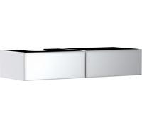 hansgrohe Xevolos E mueble bajo para lavabo, 2 cajones, 1 hueco a la izquierda, 1370x550x275mm, para consola con lavabo sobre encimera, 54319320, Color: Carcasa blanca mate, frontal blanco metalizado