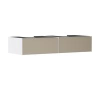hansgrohe Xevolos E mueble bajo para lavabo, 2 cajones, 1 hueco central, 1370x550x275mm, para consola con lavabo sobre encimera, 54316390, Color: Cuerpo blanco mate, frontal con textura de bronce