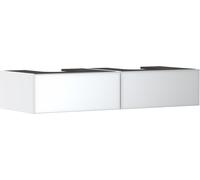 hansgrohe Xevolos E mueble bajo para lavabo, 2 cajones, 1 hueco central, 1370x550x275mm, para consola con lavabo sobre encimera, 54316320, Color: Carcasa blanca mate, frontal blanco metalizado