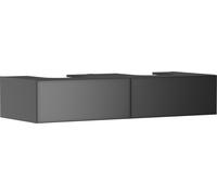 hansgrohe Xevolos E mueble bajo para lavabo, 2 cajones, 1 hueco central, 1370x550x275mm, para consola con lavabo sobre encimera, 54318770, Color: Carcasa gris pizarra mate, frontal gris pizarra metali