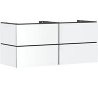 hansgrohe Xilesa E mueble bajo para lavabo, 4 cajones PushOpen, para recorte central de consola, 1375x550x620mm, 54306700, Color: Blanco mate