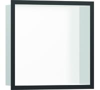 hansgrohe XtraStoris Nicho de pared individual blanco mate con marco de diseño 300x300x100 mm, 56099340, Color: Negro Cepillado